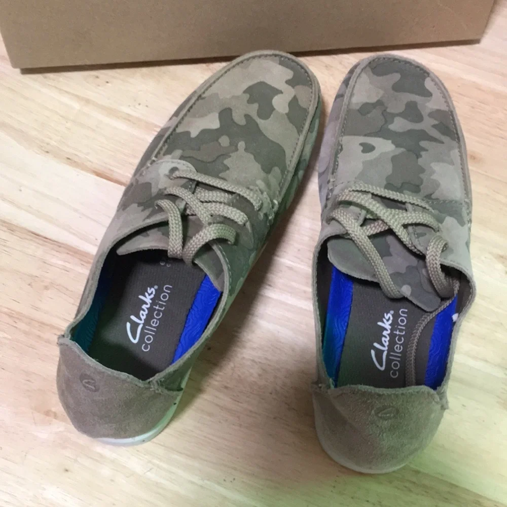 New WB‎ Mens Clarks Collection Men's Camouflage Casual Lace-Up Shoes